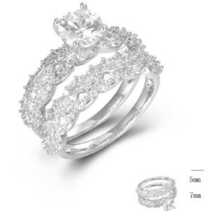 SJ45590, Ladies' Moissanite Ring, S925, Rhodium Plated, White, 5.71g