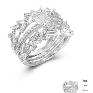 SJ45592, Ladies' Moissanite Ring, S925, Rhodium Plated, White, 6.88g