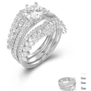 SJ45603, Ladies' Moissanite Ring, S925, Rhodium Plated, White, 5.85g