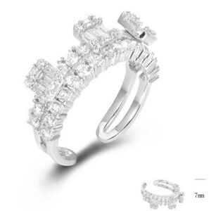 SJ46300, Ladies' Moissanite Ring, S925, Rhodium Plated, White, 3.88g