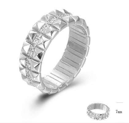 SJ45454, Ladies' Moissanite Ring, S925, Rhodium Plated, White, 5.41g