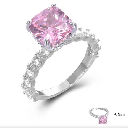 SJ46762, Ladies' Moissanite Ring, S925, Rhodium Plated, White, 4.68g