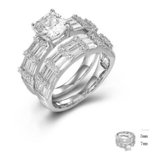 SJ44052, Ladies' Moissanite Ring, S925, Rhodium Plated, White, 6.95g