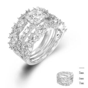 SJ45591, Ladies' Moissanite Ring, S925, Rhodium Plated, White, 6.89g