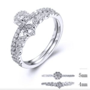 SJ33794, Ladies' Moissanite Ring, S925, Rhodium Plated, White, 3.08g