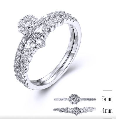 SJ33794, Ladies' Moissanite Ring, S925, Rhodium Plated, White, 3.08g