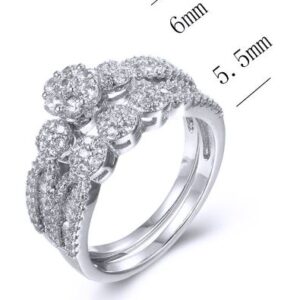 SJ37681, Ladies' Moissanite Ring, S925, Rhodium Plated, White, 4.75g