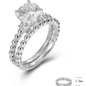 SJ47329, Ladies' Moissanite Ring, S925, Rhodium Plated, White, 4.7g