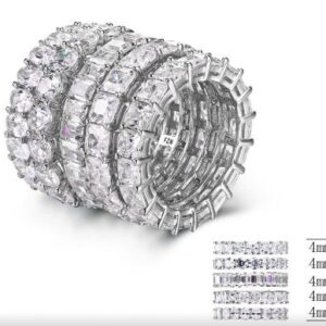 SJ30121, Ladies' Moissanite Ring, S925, Rhodium Plated, White, 18.49g