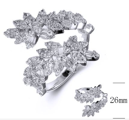 SJ36583, Ladies' Moissanite Ring, S925, Rhodium Plated, White, 4.75g