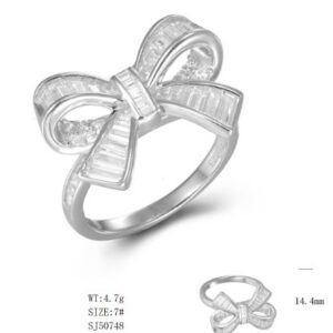 SJ50748, Ladies' Moissanite Ring, S925, Rhodium Plated, White, 4.81g