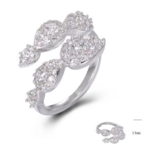 SJ48122, Ladies' Moissanite Ring, S925, Rhodium Plated, White, 4.4g