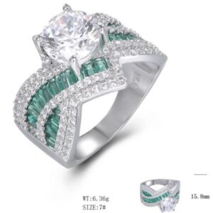 SJ51527, Ladies' Moissanite Ring, S925, Rhodium Plated, White, 6.81g