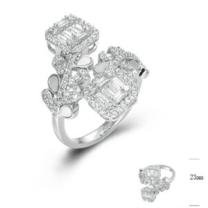 SJ44949, Ladies' Moissanite Ring, S925, Rhodium Plated, White, 4.77g