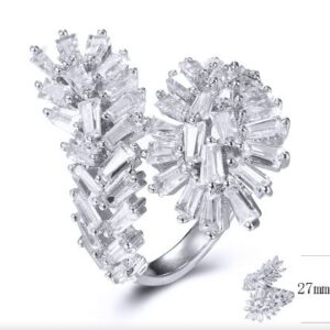 SJ32822, Ladies' Moissanite Ring, S925, Rhodium Plated, White, 4.88g