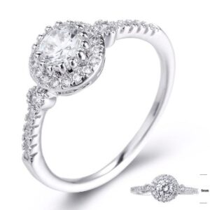 SJ23413, Ladies' Moissanite Ring, S925, Rhodium Plated, White, 1.83g