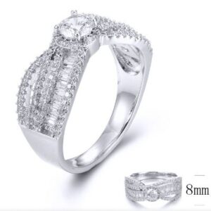SJ33486, Ladies' Moissanite Ring, S925, Rhodium Plated, White, 4.23g