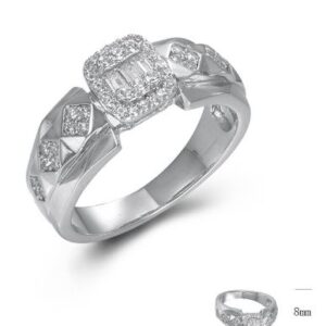 SJ44828, Ladies' Moissanite Ring, S925, Rhodium Plated, White, 4.42g