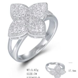 SJ53625, Ladies' Moissanite Ring, S925, Rhodium Plated, White, 4.12g