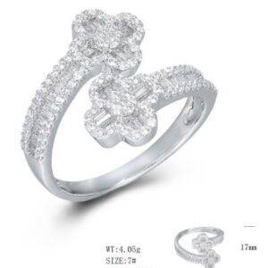 SJ51586, Ladies' Moissanite Ring, S925, Rhodium Plated, White, 4.5g