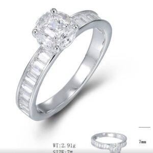 SJ52139, Ladies' Moissanite Ring, S925, Rhodium Plated, White, 3.01g