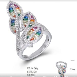 SJ52131, Ladies' Moissanite Ring, S925, Rhodium Plated, White, 8.58g