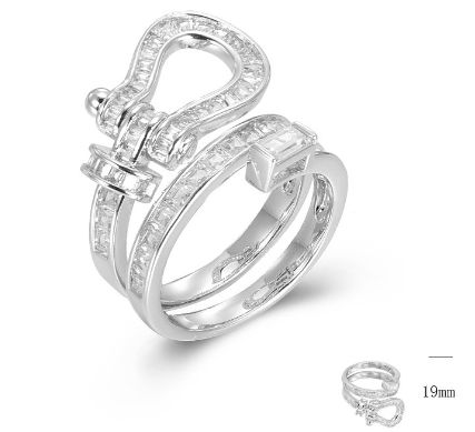SJ45444, Ladies' Moissanite Ring, S925, Rhodium Plated, White, 6.39g