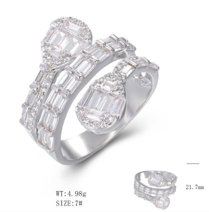 SJ50609, Ladies' Moissanite Ring, S925, Rhodium Plated, White, 5.7g