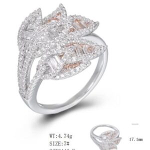 SJ52446, Ladies' Moissanite Ring, S925, Rhodium Plated, White, 4.77g