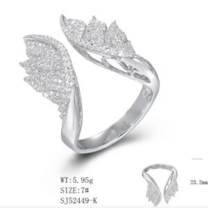 SJ52449, Ladies' Moissanite Ring, S925, Rhodium Plated, White, 5.79g