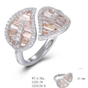 SJ52130, Ladies' Moissanite Ring, S925, Rhodium Plated, White, 4.51g