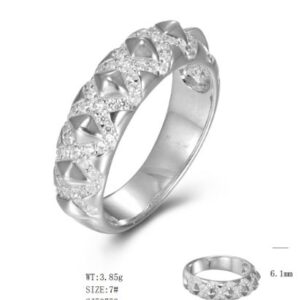 SJ50753, Ladies' Moissanite Ring, S925, Rhodium Plated, White, 3.93g