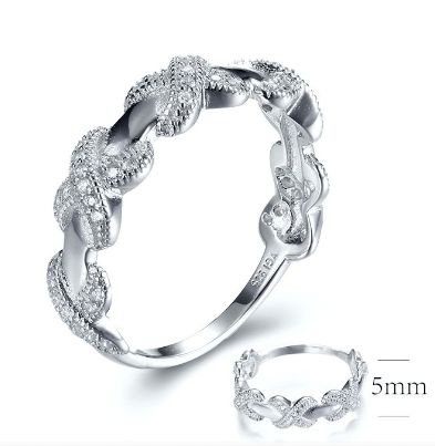 SJ28815, Ladies' Moissanite Ring, S925, Rhodium Plated, White, 2.54g