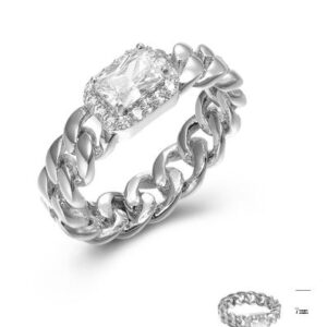 SJ44809, Ladies' Moissanite Ring, S925, Rhodium Plated, White, 4.07g