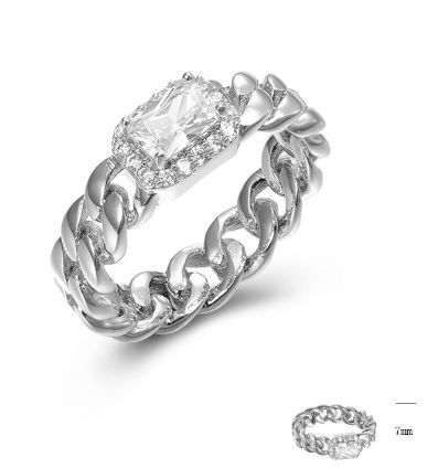 SJ44809, Ladies' Moissanite Ring, S925, Rhodium Plated, White, 4.07g