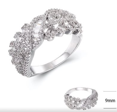 SJ39922, Ladies' Moissanite Ring, S925, Rhodium Plated, White, 4.49g