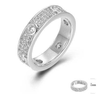 SJ45423, Ladies' Moissanite Ring, S925, Rhodium Plated, White, 5.46g