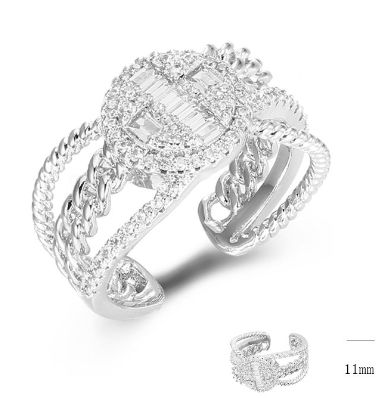 SJ42654, Ladies' Moissanite Ring, S925, Rhodium Plated, White, 4.25g