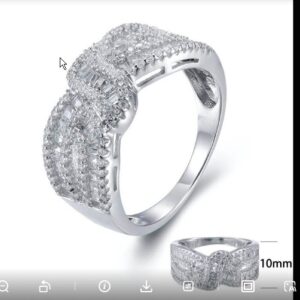 SJ26823, Ladies' Moissanite Ring, S925, Rhodium Plated, White, 5.19g