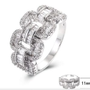 SJ40266, Ladies' Moissanite Ring, S925, Rhodium Plated, White, 4.46g