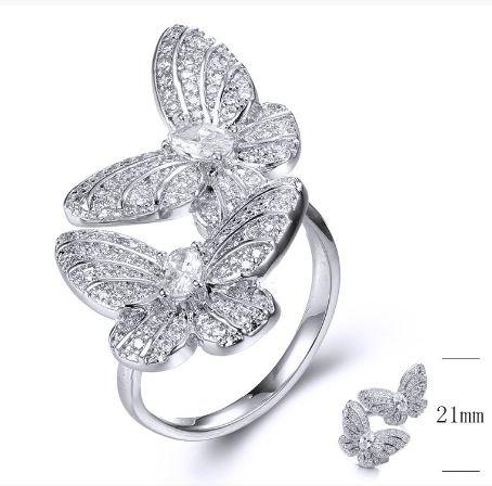 SJ35099, Ladies' Moissanite Ring, S925, Rhodium Plated, White, 5.32g
