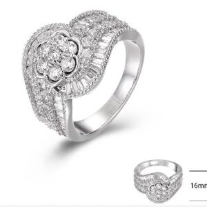 SJ40042, Ladies' Moissanite Ring, S925, Rhodium Plated, White, 5.78g