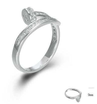 SJ44933, Ladies' Moissanite Ring, S925, Rhodium Plated, White, 3.23g