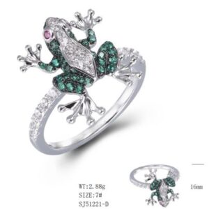 SJ51221-C, Ladies' Moissanite Ring, S925, Rhodium + Black Rhodium Plated, Silver, 2.99g