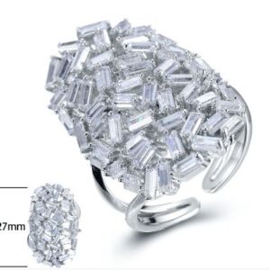 SJ25005, Ladies' Moissanite Ring, S925, Rhodium Plated, White, 5.02g