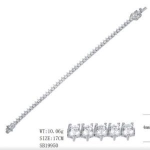 SJ19950, Ladies' Moissanite Ring, S925, Rhodium Plated, White, 1.4g