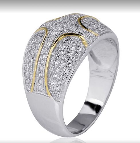 SJ13199, Ladies' Moissanite Ring, S925, Rhodium Plated, White, 4.4g