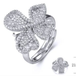 SJ34913, Ladies' Moissanite Ring, S925, Rhodium Plated, White, 6.08g