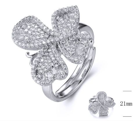 SJ34913, Ladies' Moissanite Ring, S925, Rhodium Plated, White, 6.08g