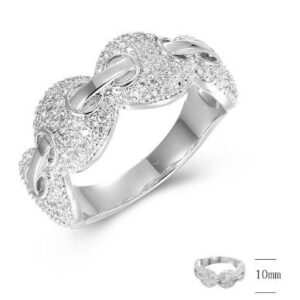 SJ42492, Ladies' Moissanite Ring, S925, Rhodium Plated, White, 5.08g